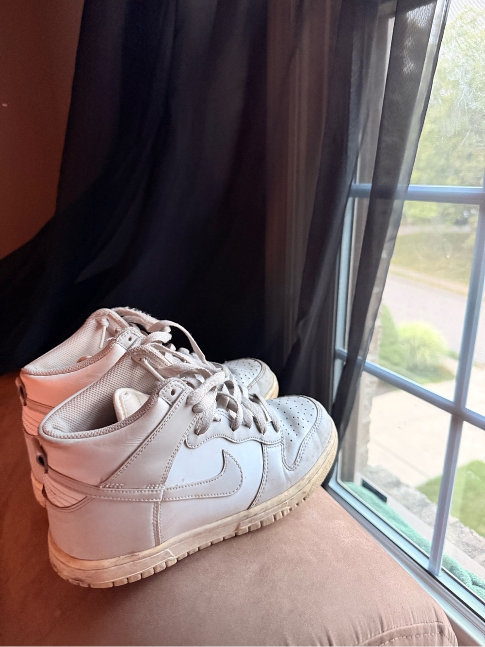 Nike Kids' White High-Top Sneakers with Off-White Sole